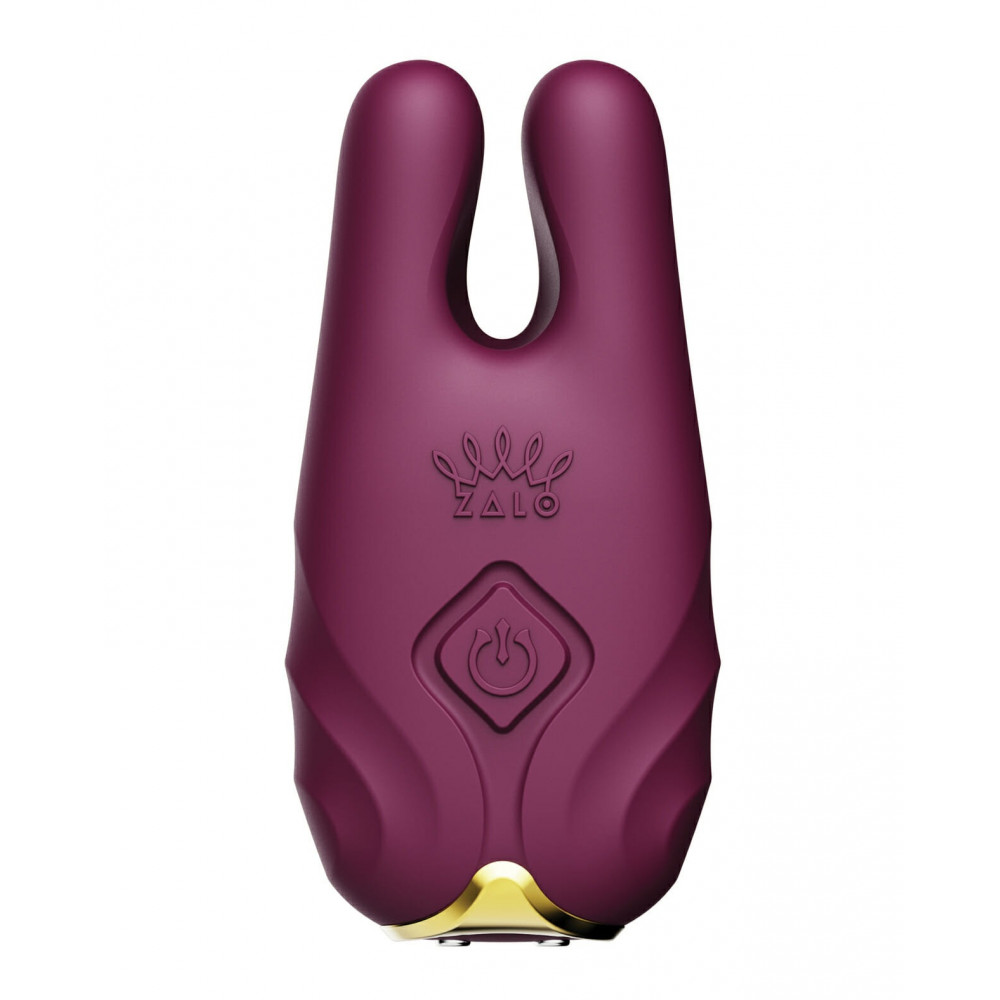 БДСМ игрушки - Беспроводные вибрирующие зажимы для сосков ZALO Nave Vibrating Nipple Clamps фиолетовый 3