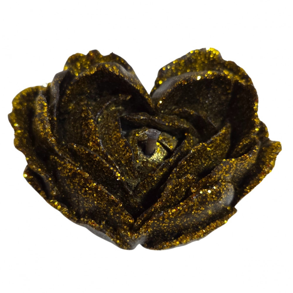 Різне - Свічка низькотемпературна у вигляді троянди з глітером GlowKink чорна, М 31