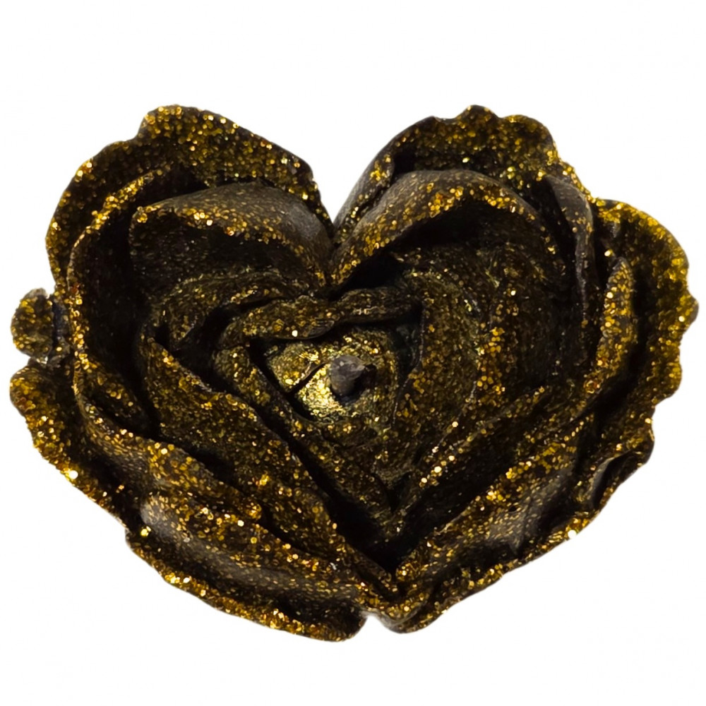 Різне - Свічка низькотемпературна у вигляді троянди з глітером GlowKink чорна, М