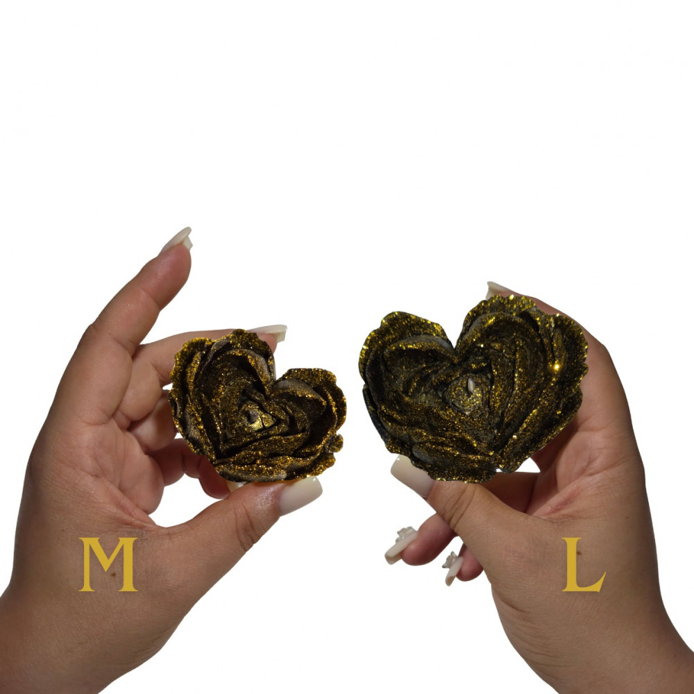 Різне - Свічка низькотемпературна у вигляді троянди з глітером GlowKink чорна, М 34