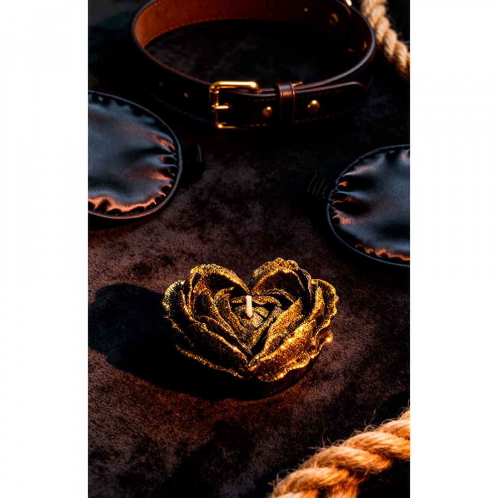 Різне - Свічка низькотемпературна у вигляді троянди з глітером GlowKink чорна, М 13