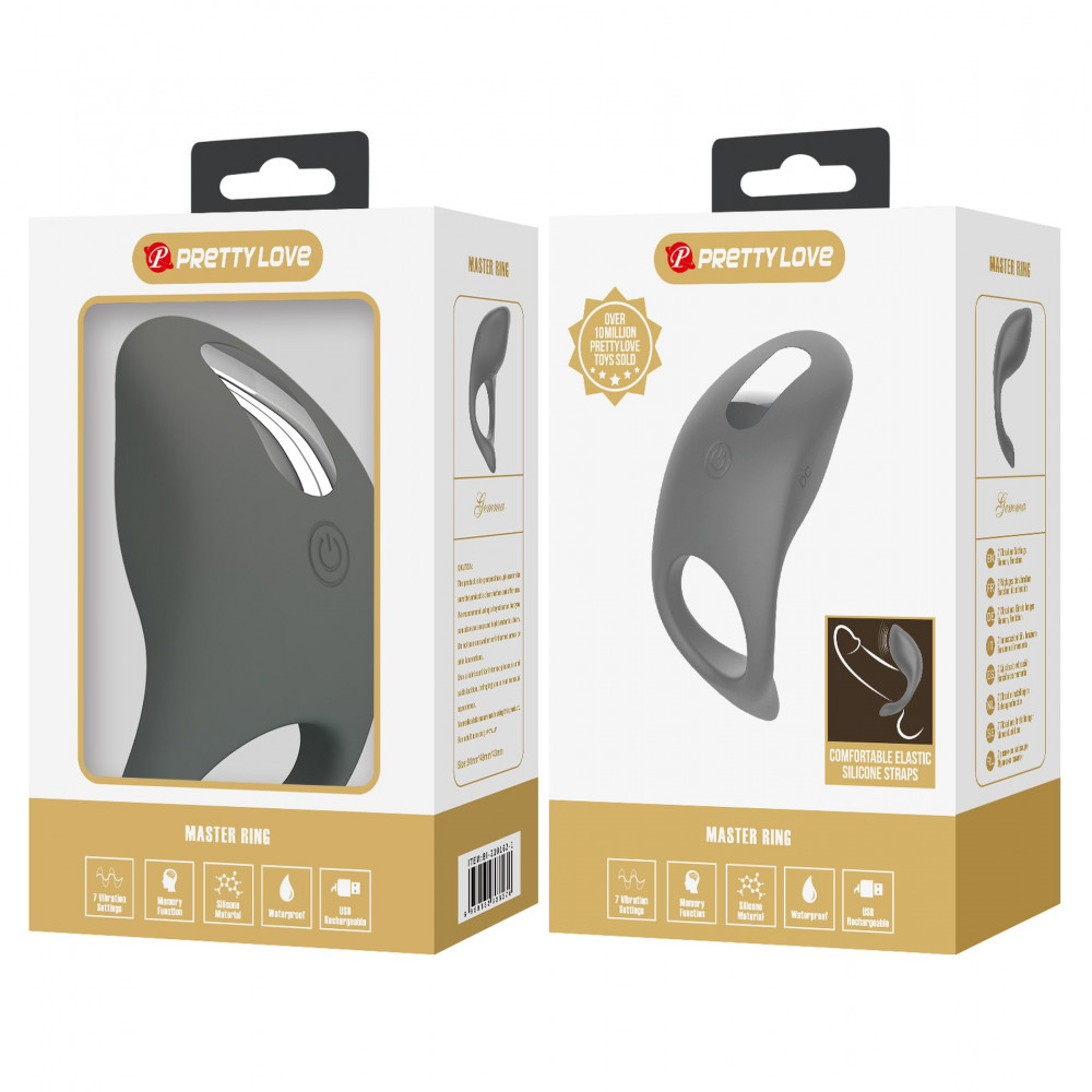 Эрекционные кольца и насадки - Эрекционное кольцо Pretty Love Gemma серое 8