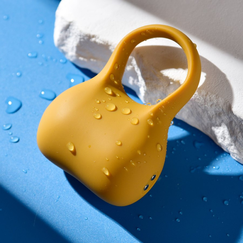 Эрекционные кольца с вибрацией - Эрекционное виброкольцо Sweet Em Silky Ring с пультом, желтое, 7.6 х 5.7 см 8