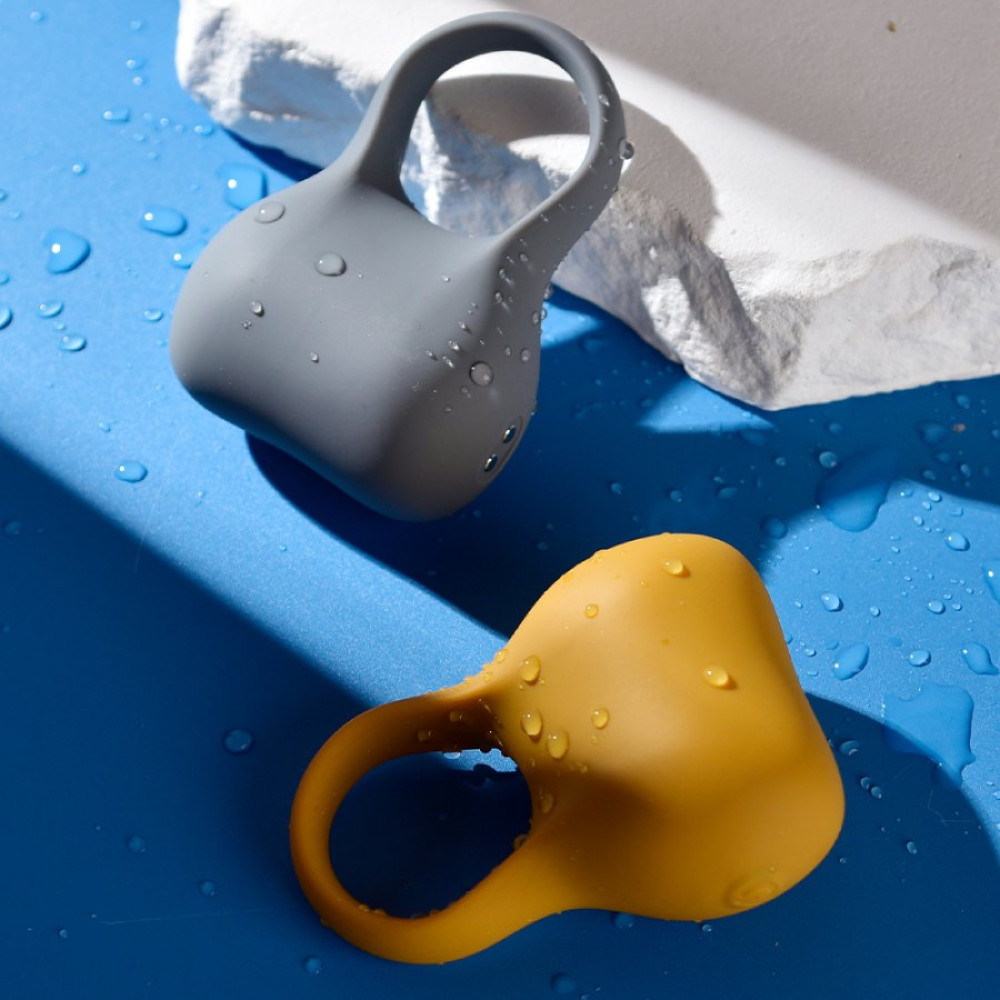 Эрекционные кольца с вибрацией - Эрекционное виброкольцо Sweet Em Silky Ring с пультом, желтое, 7.6 х 5.7 см 7