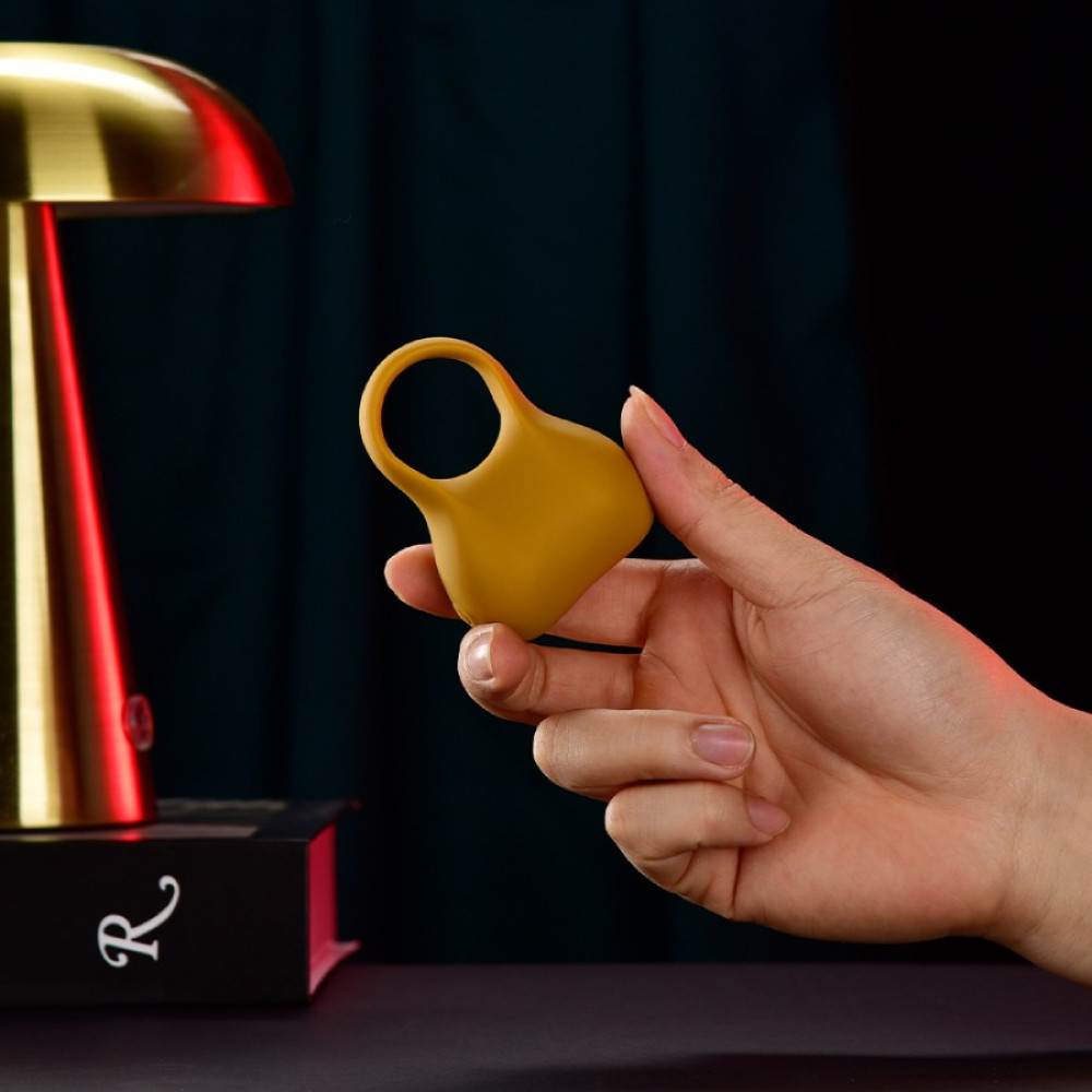 Эрекционные кольца с вибрацией - Эрекционное виброкольцо Sweet Em Silky Ring с пультом, желтое, 7.6 х 5.7 см 10