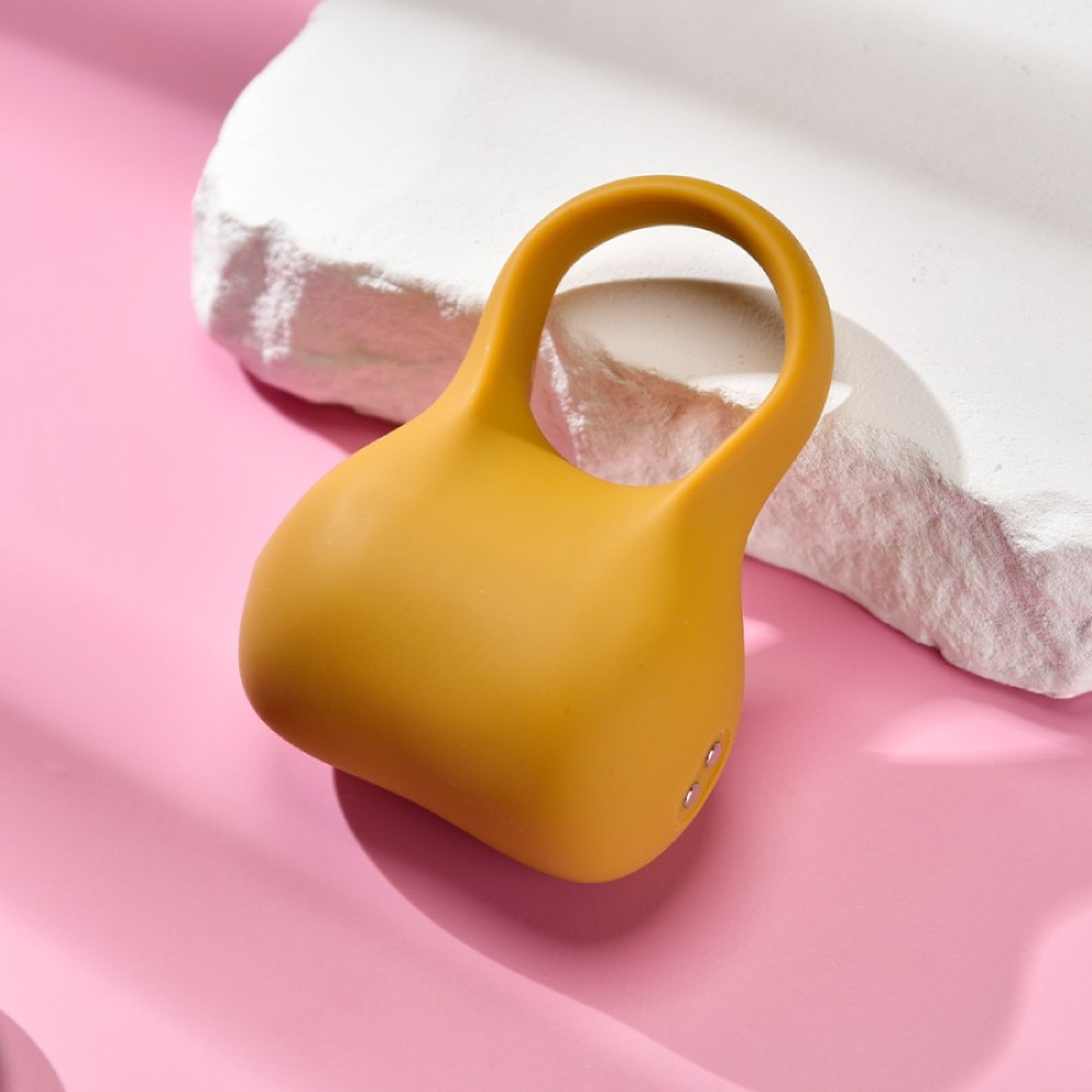 Эрекционные кольца с вибрацией - Эрекционное виброкольцо Sweet Em Silky Ring с пультом, желтое, 7.6 х 5.7 см 6