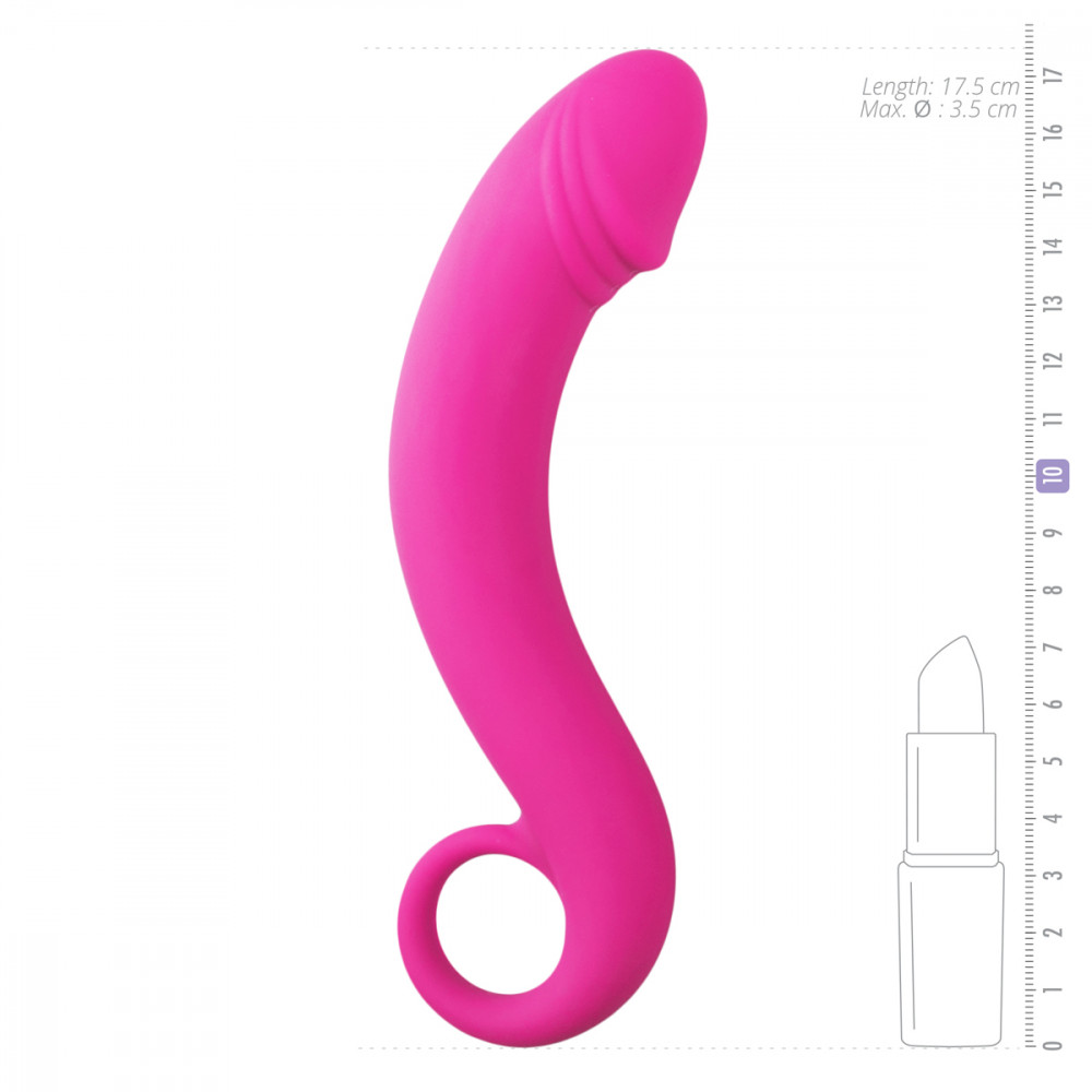 Секс игрушки - Изогнутый фаллоимитатор Curved Dong для простаты розовый, 17.5 см x 3.5 см. 2