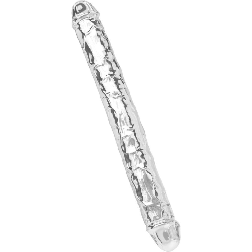 Разное - Фаллоимитатор двусторонний с реалистичным рельефом, Toy Joy Clear Double Dong, прозрачный