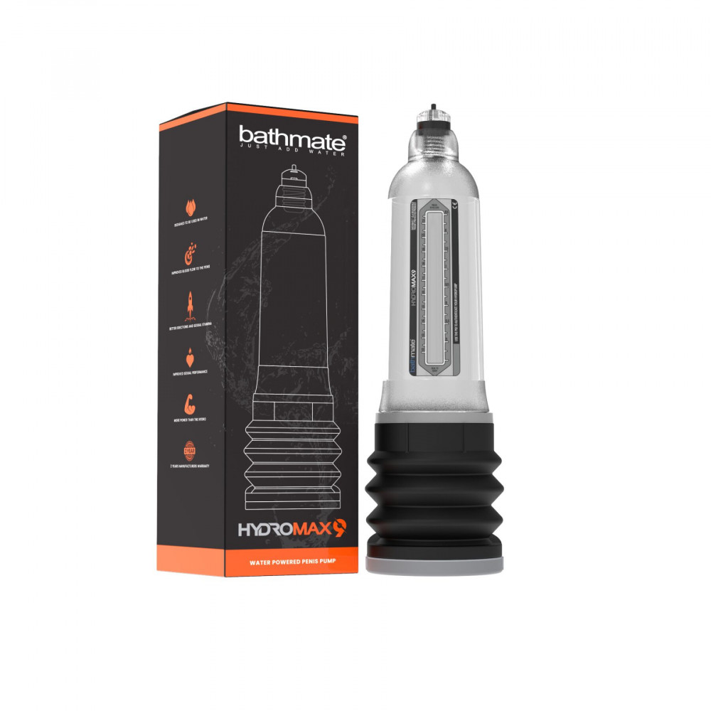Помпы - Гидропомпа Bathmate Hydromax 9 Clear, для члена длиной от 18 до 23 см, диаметр до 5,5 см 2