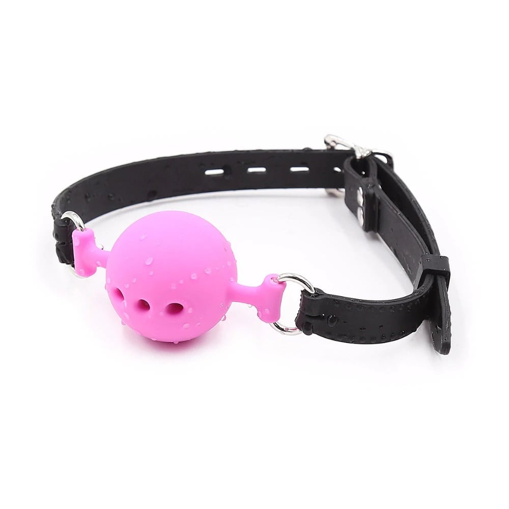 БДСМ игрушки - Кляп DS Fetish Mouth silicone gag L black/pink