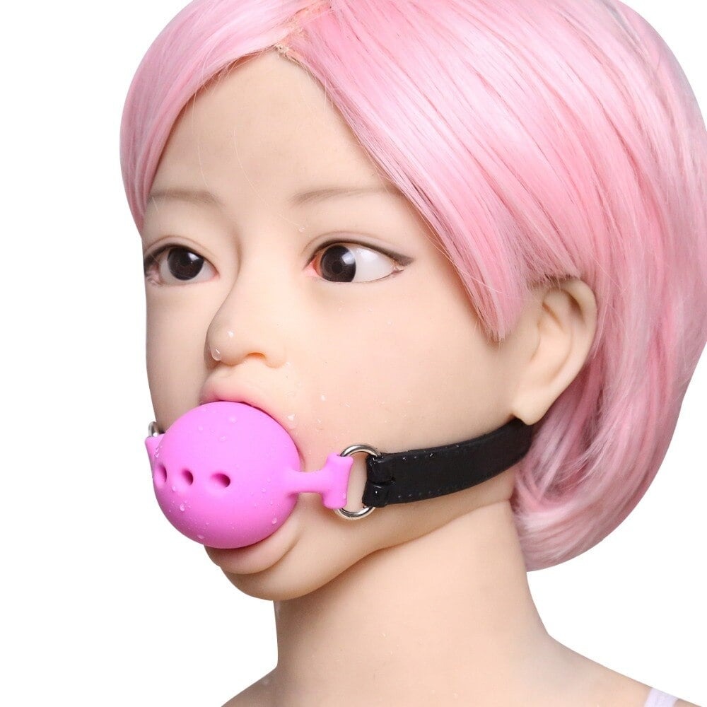 БДСМ игрушки - Кляп DS Fetish Mouth silicone gag L black/pink 1