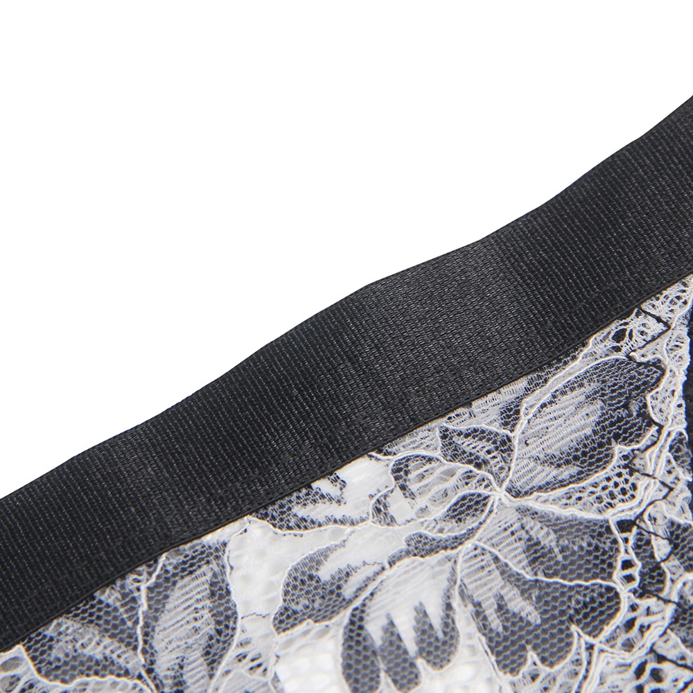 Різне - Комплект білизни мереживної Star Night з квітковим принтом, чорно-білий, 3XL-4XL 8