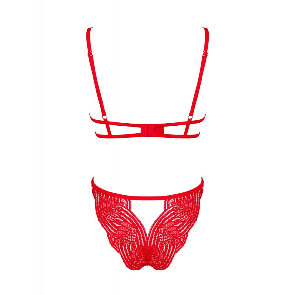 Разное - Комплект белья кружевной с декоративными лямками Obsessive Mellania красный, L/XL 5
