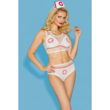 Костюм Sunspice медсестра Білий+червоний 5 предметів S/M