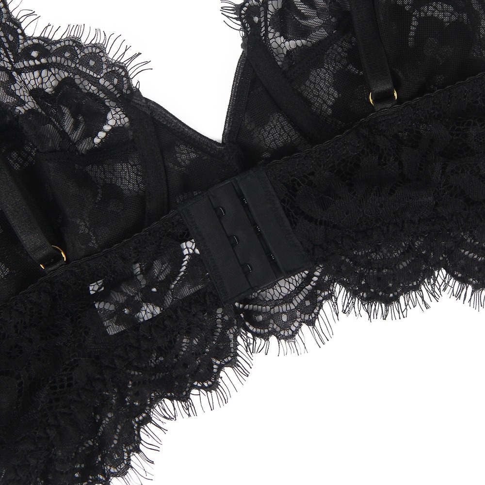 Різне - Мереживний комплект, ліф та трусики з поясом Star Night, чорний, XS-S 7