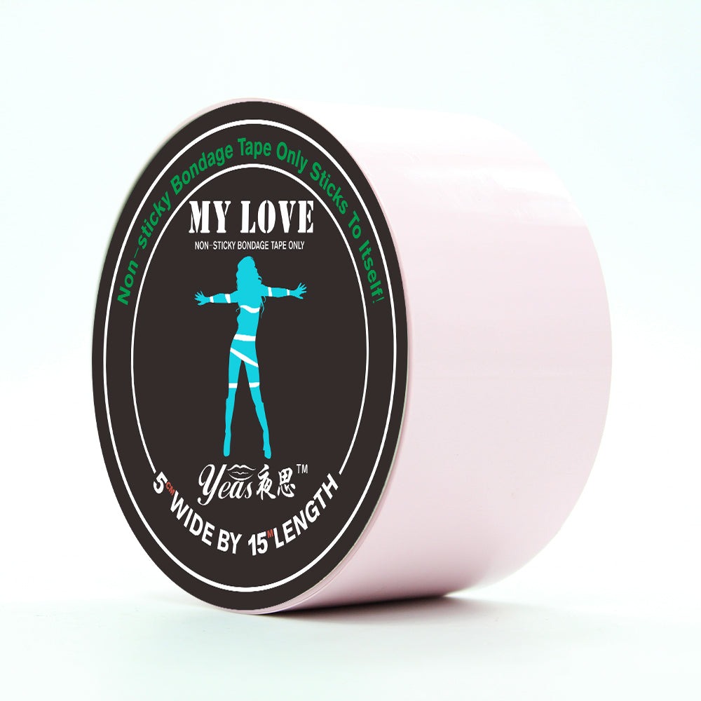 БДСМ игрушки - Лента бондажная светло-розовая 15 м My Love