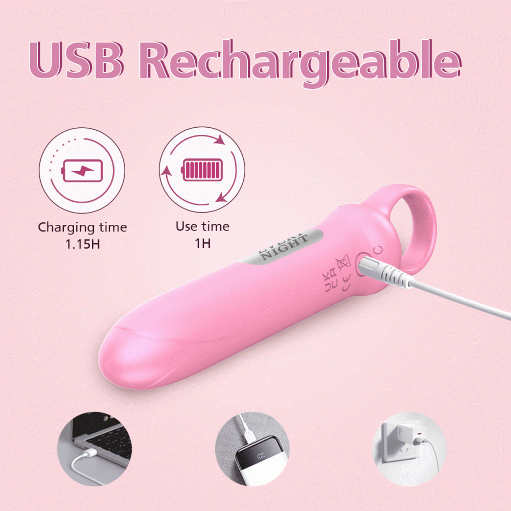 Классический вибратор - Мини-вибратор Every Night Toys Merry светло-розовый, 10 режимов вибрации 3