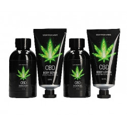 Набор для ванны и душа CBD Luxe Travel set - GREEN TEA & HEMP OIL ( 4 предмета )