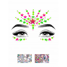 Наклейка с драгоценностями Leg AvenueVibe Neon Face jewels sticker O/S