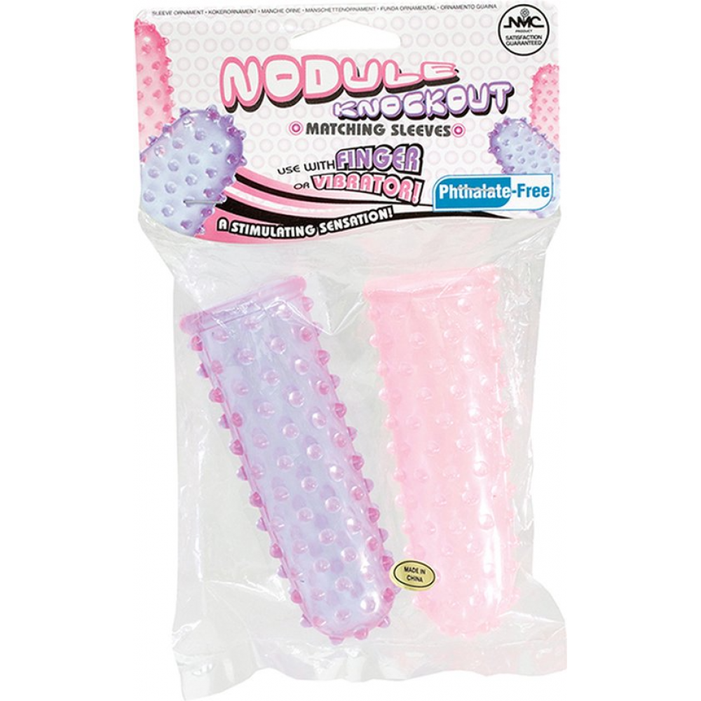 - Насадки пальчиковые NMC Finger Sleeves со стимулирующими пупырышками, фиолетовый-розовый 1