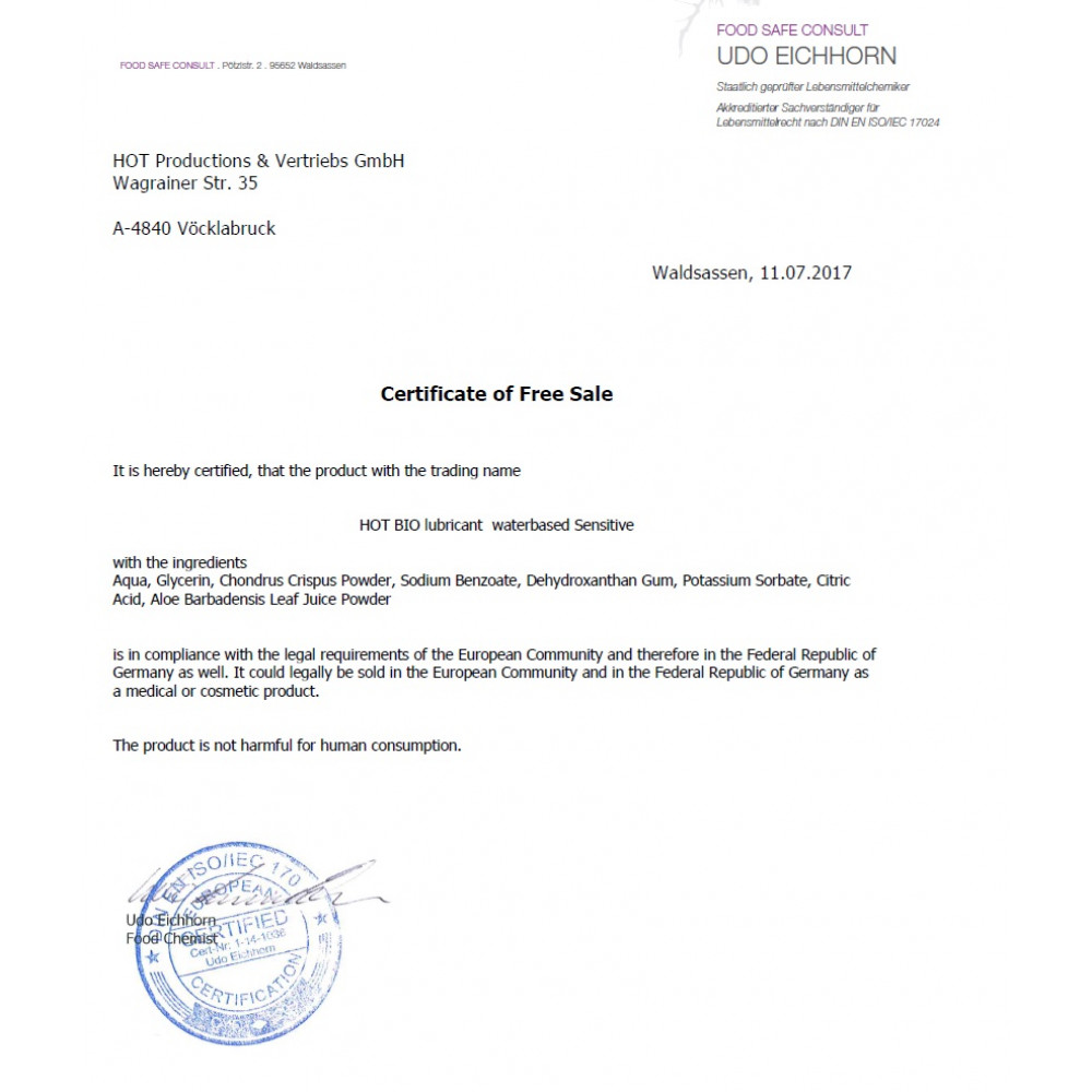 Разное - Органический лубрикант на водной основе Hot Bio Lube Sensitive, 50 мл 2