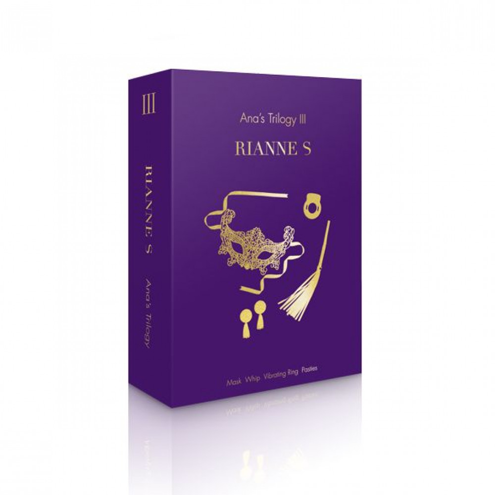 Подарочные наборы - Подарочный набор RIANNE S Ana's Trilogy Set III: эрекционное кольцо, ажурная маска, пестис, плеть 9