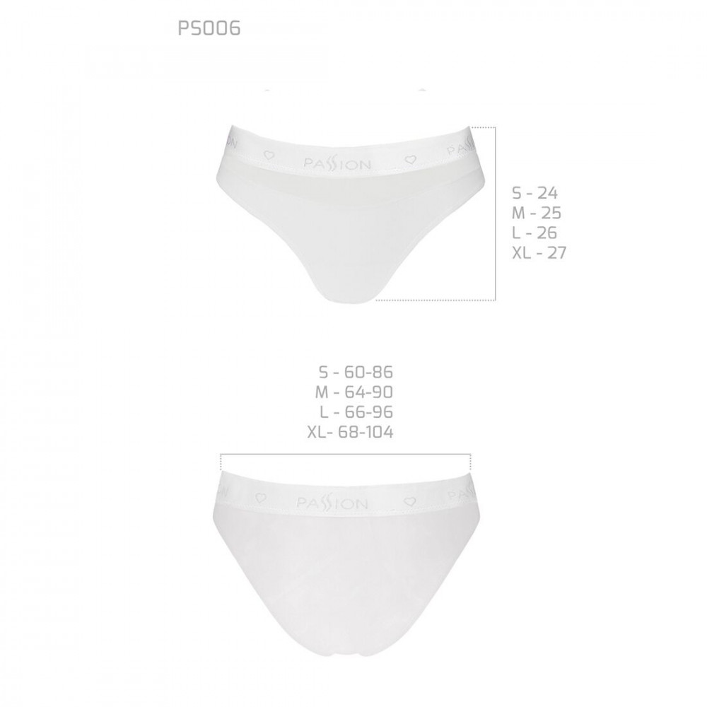 Эротические комплекты - Трусики с прозрачной вставкой Passion PS006 PANTIES white, size M 1