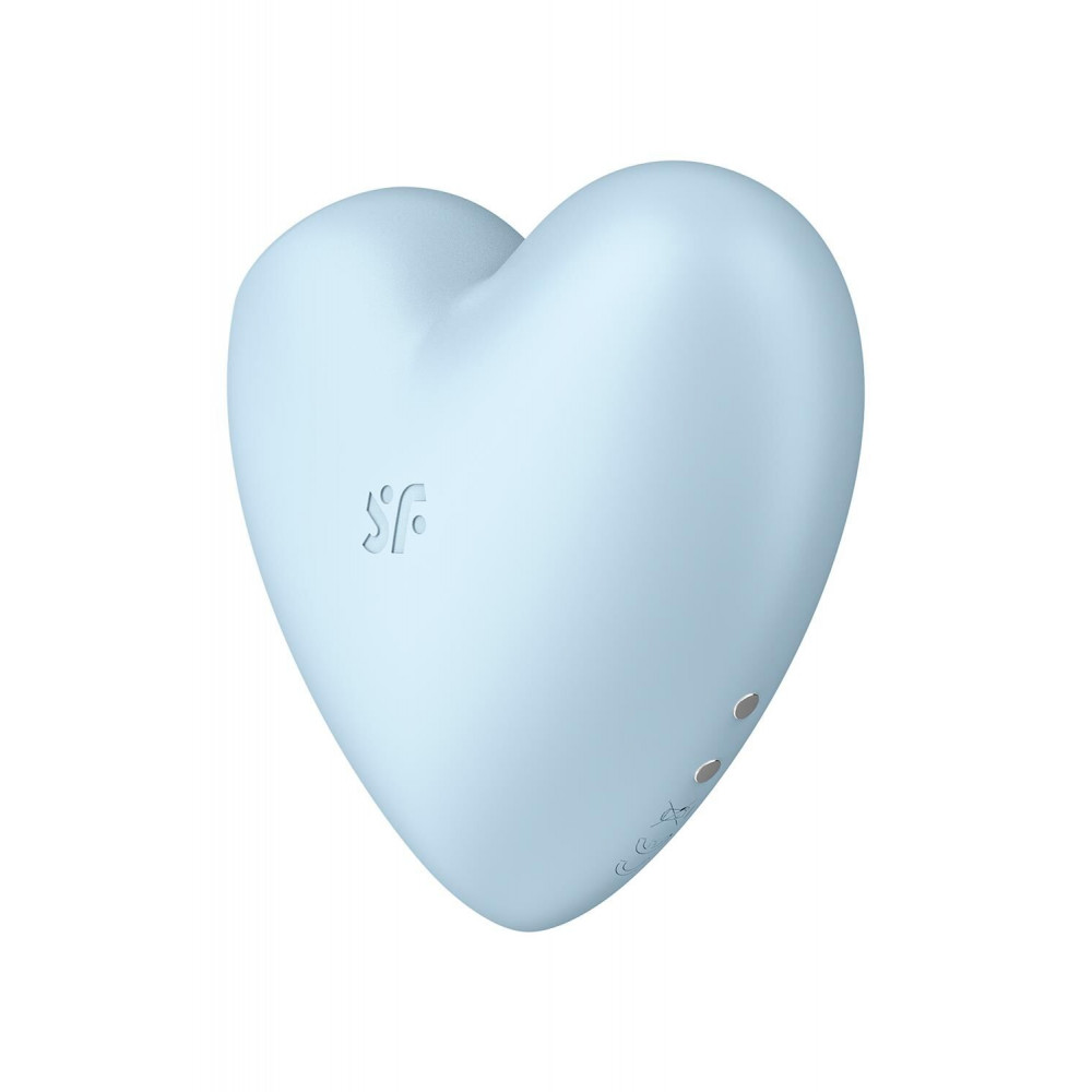 Вибраторы вакуумные - Вакуумный стимулятор-сердечко с вибрацией Satisfyer Cutie Heart Blue 3