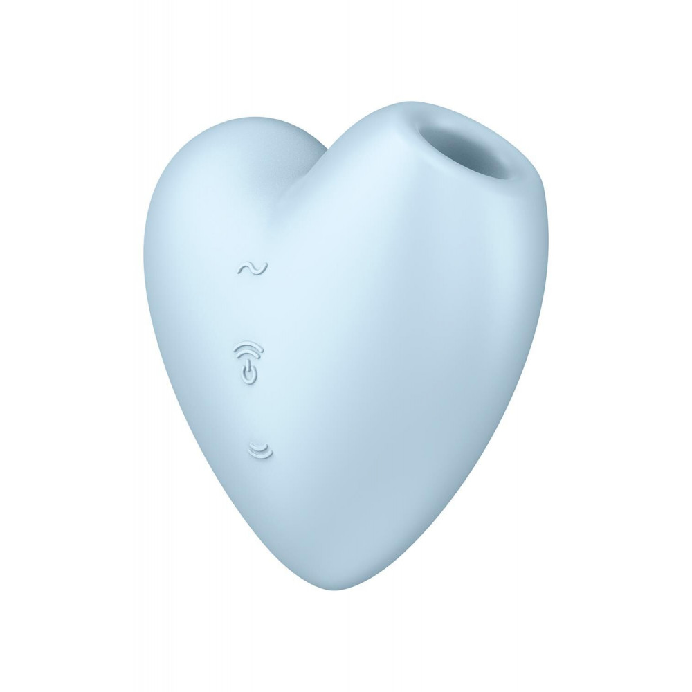 Вибраторы вакуумные - Вакуумный стимулятор-сердечко с вибрацией Satisfyer Cutie Heart Blue