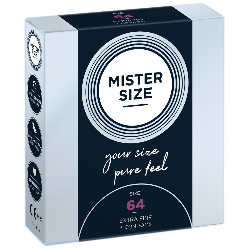 Презервативы - Презервативы Mister Size - pure feel - 64 (3 condoms), толщина 0,05 мм