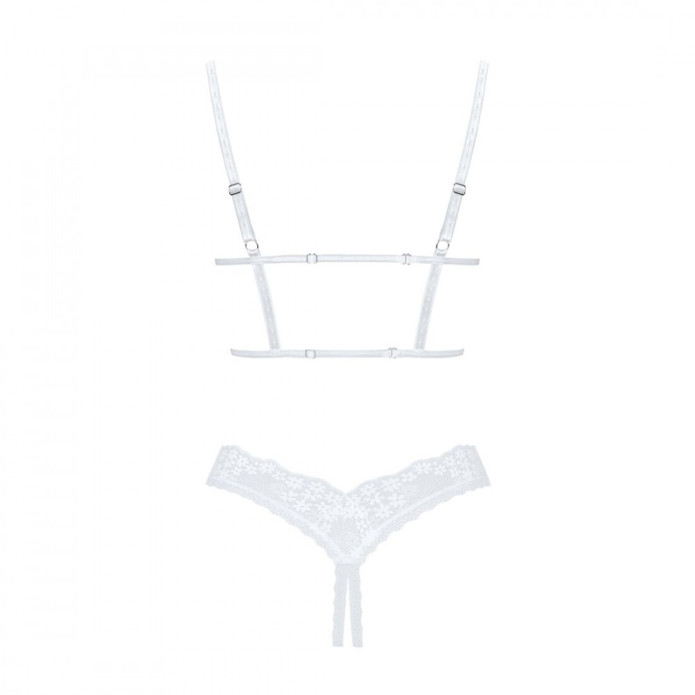 Эротические комплекты - Эротический комплект Obsessive Heavenlly 2-pcs cupless set M/L, открытая грудь, с доступом 2