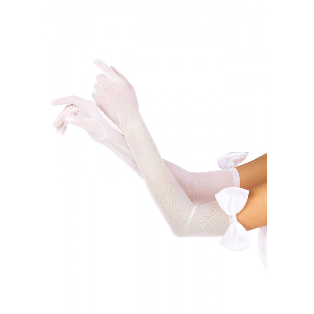 Чулки - Длинные перчатки Leg Avenue Opera length bow top gloves White