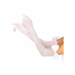 Длинные перчатки Leg Avenue Opera length bow top gloves White