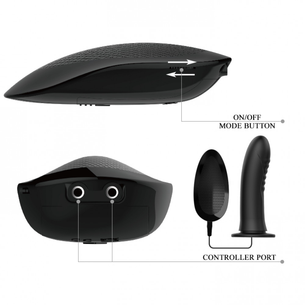 Різне - Страпон фаллопротез із вібрацією Pretty Love Vito чорний, 17.3 х 4.1 см 4