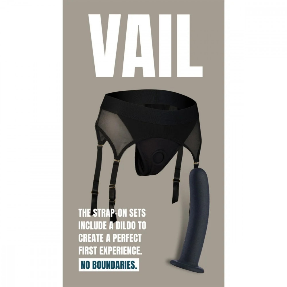 Страпоны - Страпон с трусиками-подвязками Dream Toys Bold Vail, черный, размер S 8