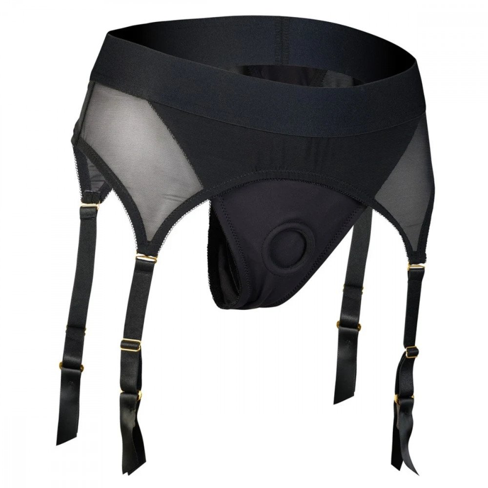 Страпоны - Страпон с трусиками-подвязками Dream Toys Bold Vail, черный, размер S 7