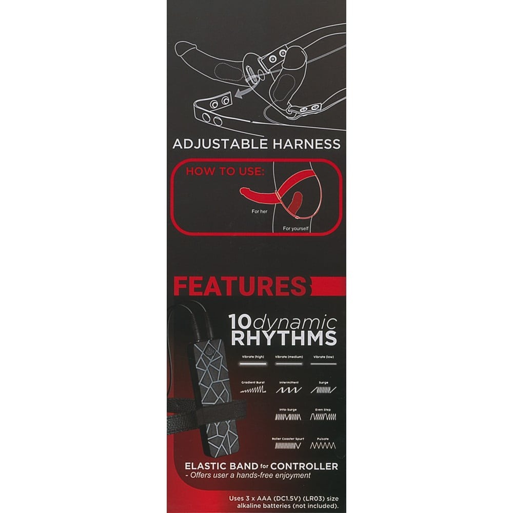 Різне - Страпон подвійний You2Toys Double Thruster з вібрацією, чорний 3