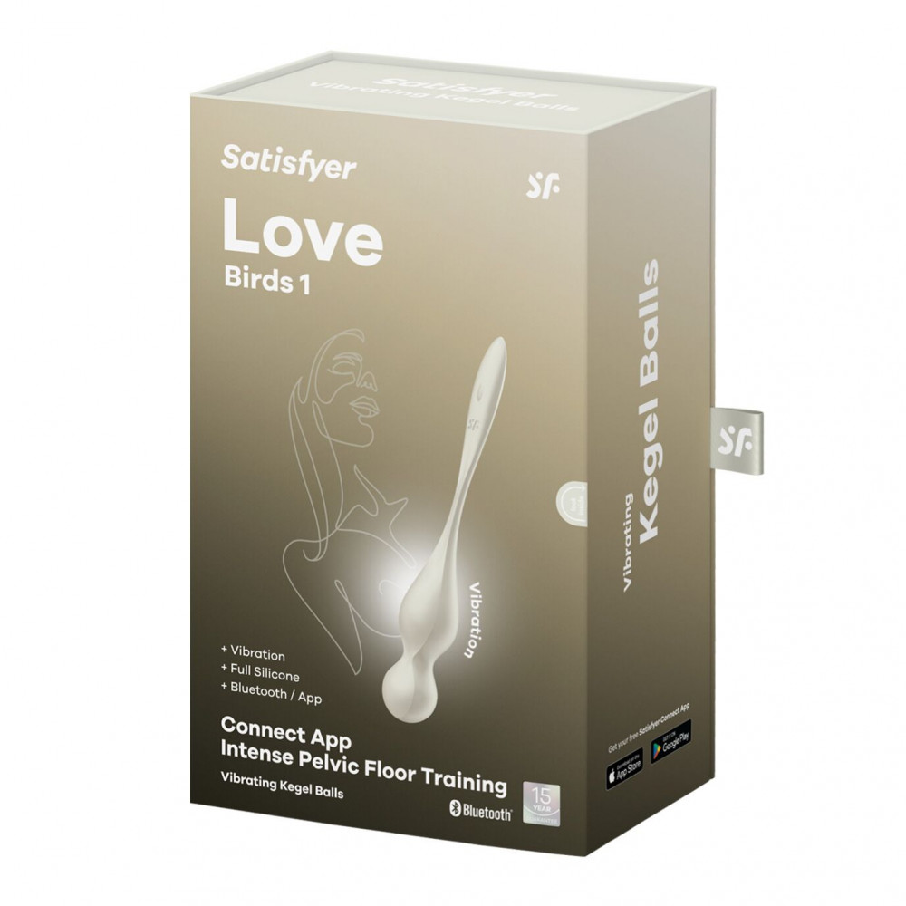 Вагинальные шарики - Вагинальные шарики с вибрацией Satisfyer Love Birds 1 Connect App White 6