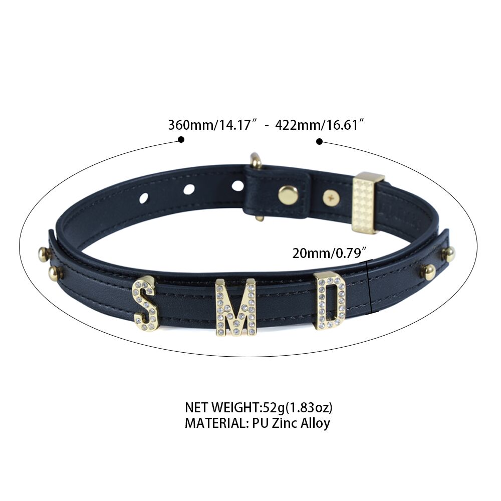 Ошейники, поводки - Ошейник LOCKINK Dark DIY Alphabet Collar 9