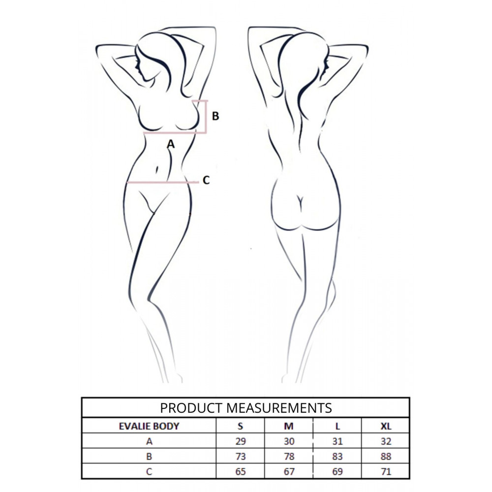 Женское эротическое белье - Боди Passion EVALIE BODY black XL 11