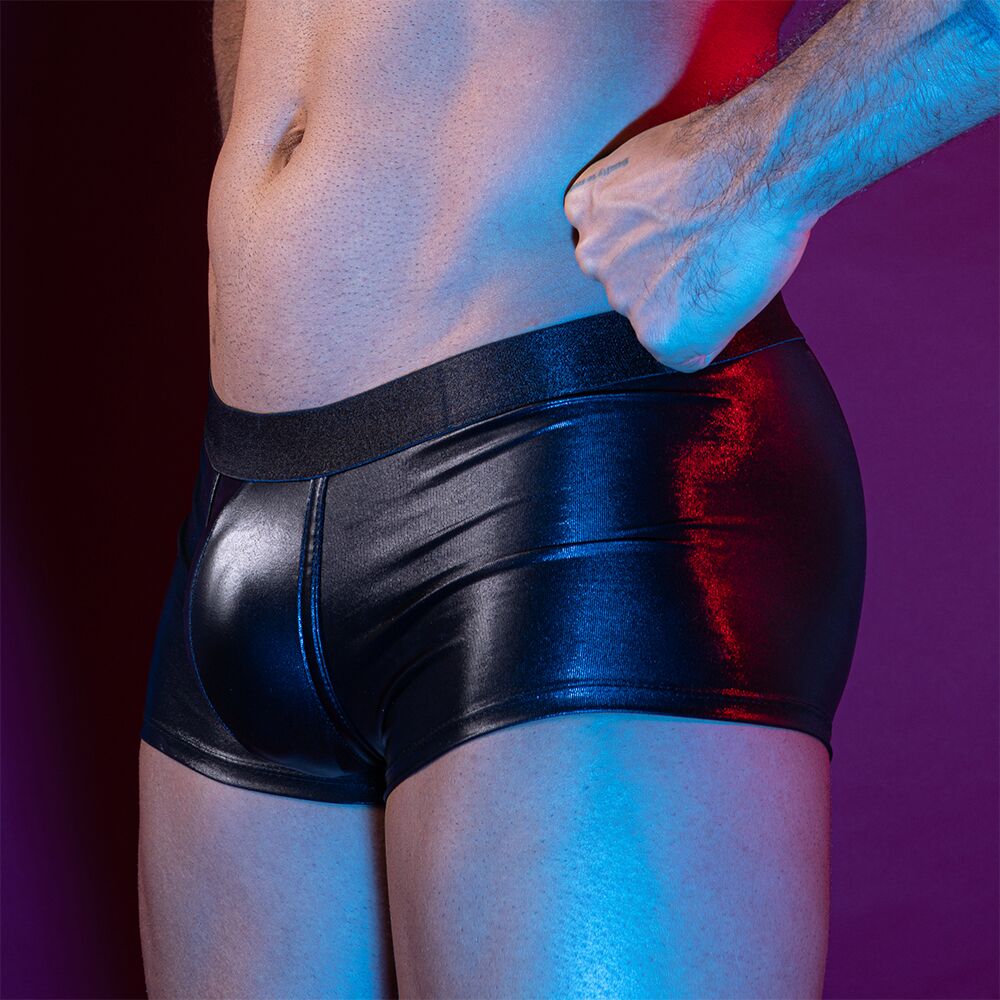 Чоловіча еротична білизна - Еротичні чоловічі лакові труси зі шнурівкою JSY 9119T One Size 1