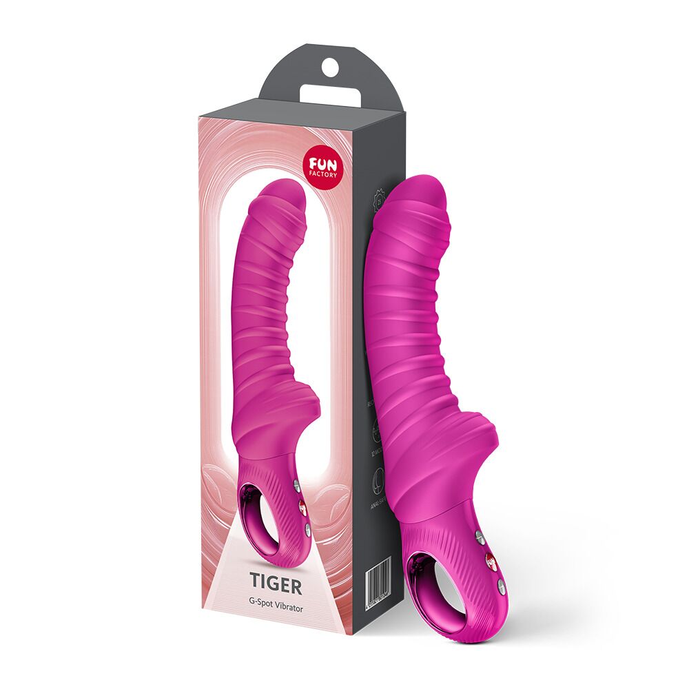 Классический вибратор - Вибратор для точки G Fun Factory TIGER Magenta, ребристый, подходит для анальной стимуляции 3