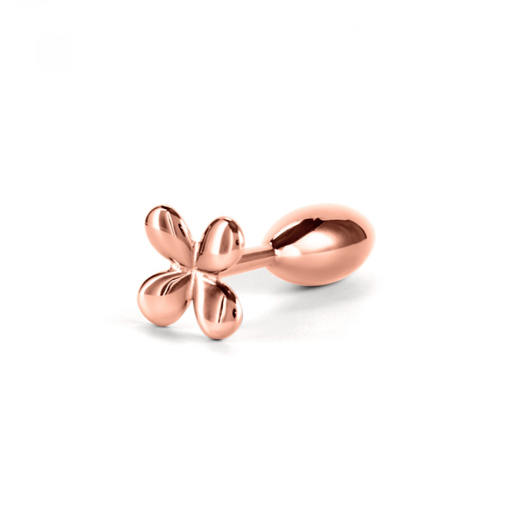 Анальные игрушки без вибрации - Анальная пробка NS Novelties Rear Assets - Clover - Rose Gold 1