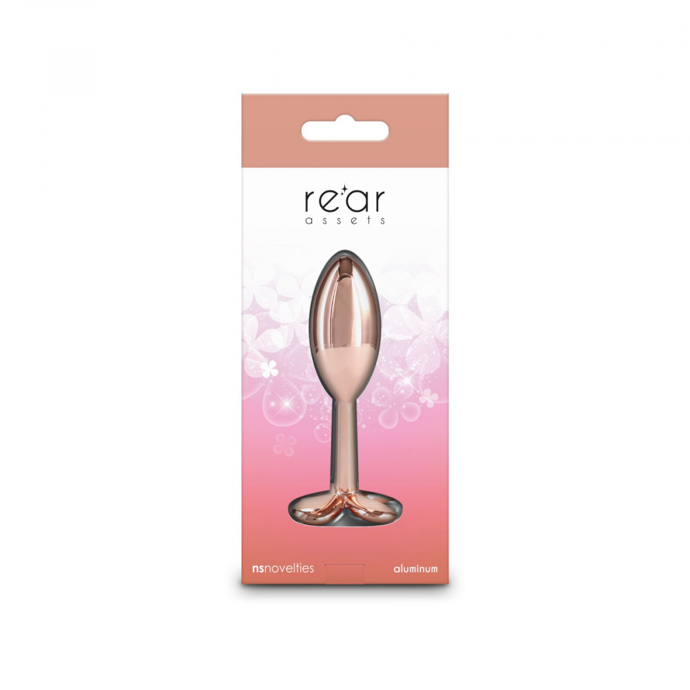 Анальные игрушки без вибрации - Анальная пробка NS Novelties Rear Assets - Clover - Rose Gold 4