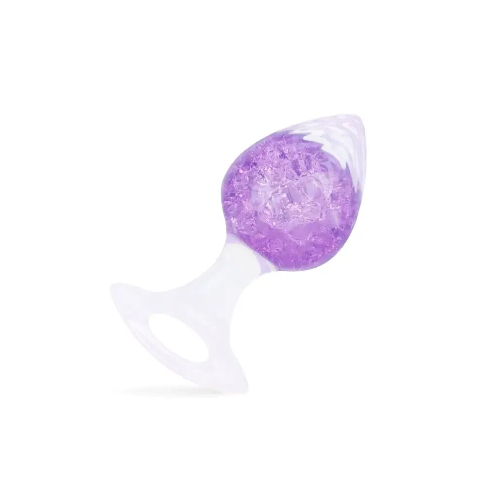 Анальные игрушки без вибрации - Анальная пробка Liebe Seele Heart-shaped Crystal Anal Plug - Purple Medium
