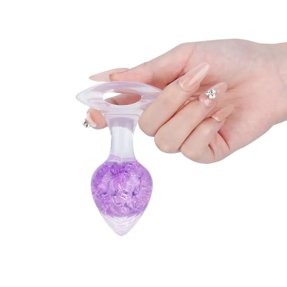 Анальные игрушки без вибрации - Анальная пробка Liebe Seele Heart-shaped Crystal Anal Plug - Purple Medium 2