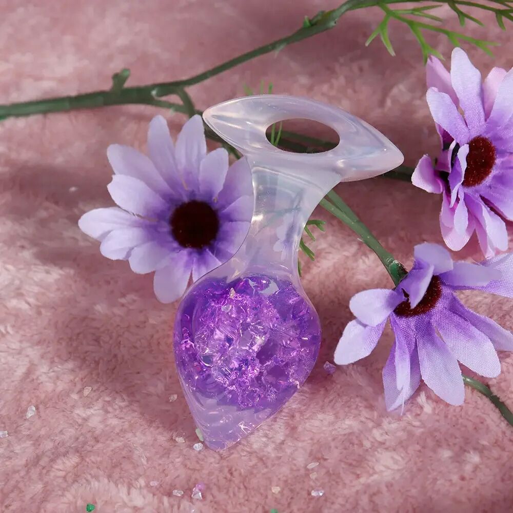 Анальные игрушки без вибрации - Анальная пробка Liebe Seele Heart-shaped Crystal Anal Plug - Purple Medium 3
