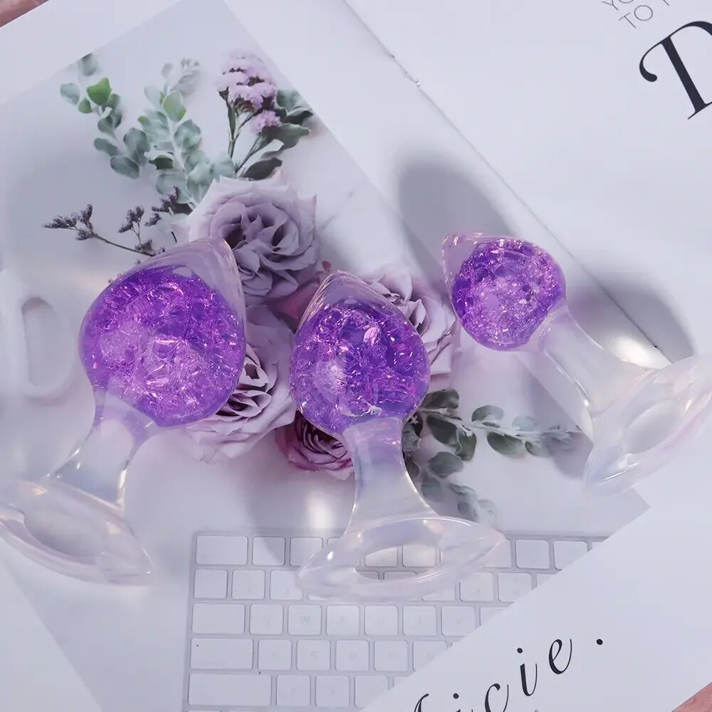 Анальные игрушки без вибрации - Анальная пробка Liebe Seele Heart-shaped Crystal Anal Plug - Purple Medium 4