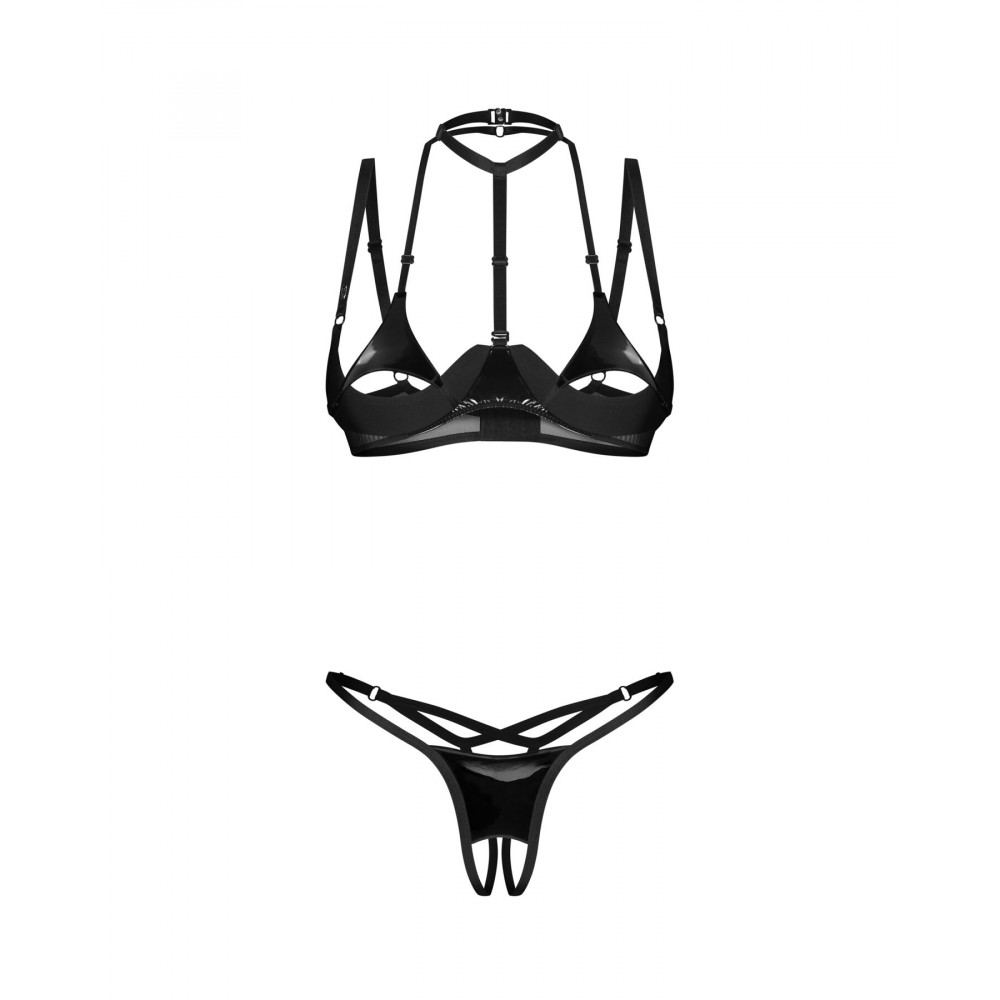 Еротичні комплекти - Комплект Obsessive Rolleya 2-pcs crotchless set S/M 3