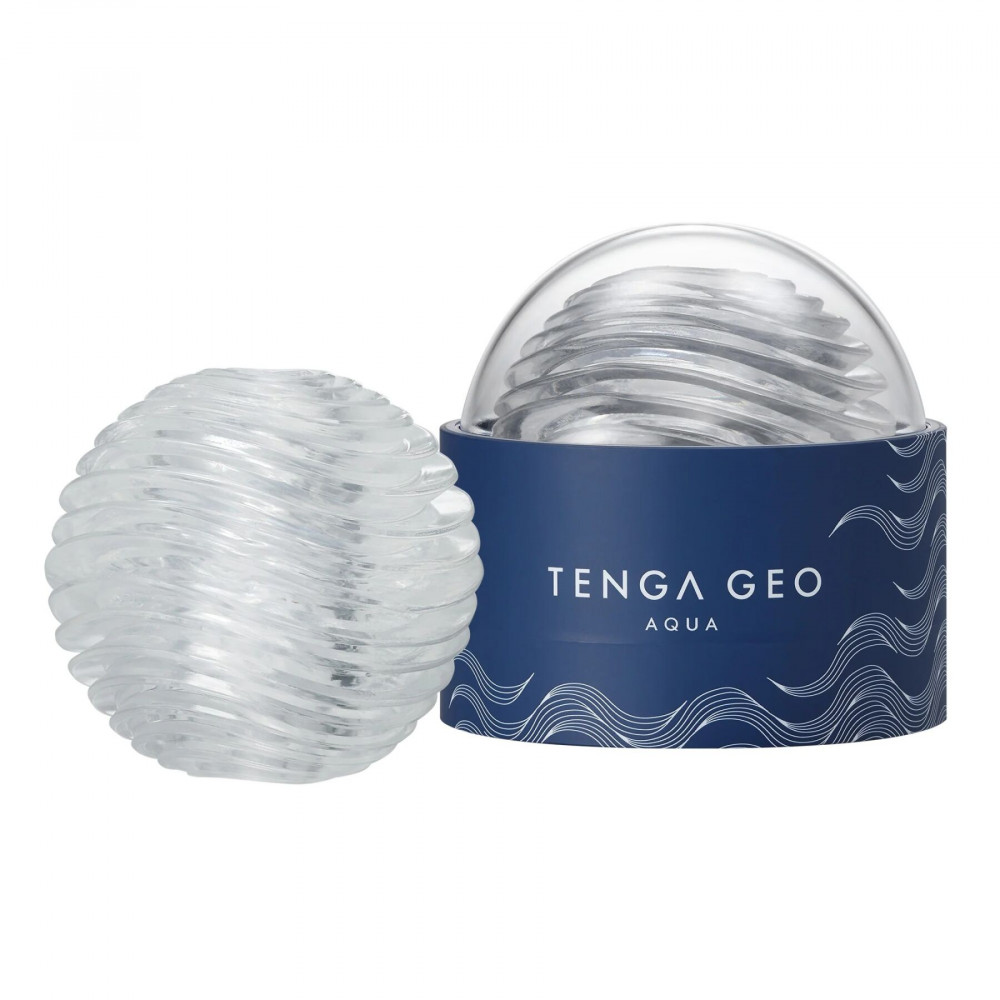 Мастурбатори без вібрації - Мастурбатор Tenga Geo Aqua Clear, новий матеріал, ніжні хвилі